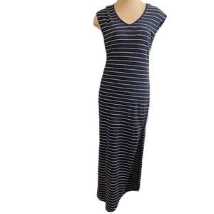 NWT Rag Poets Walker Striped Navy Blue White Stripe Maxi Dress Size XS New